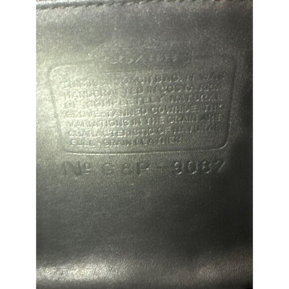 VTG Coach Metropolis Zip Bag 9087 Black Leather Brass 90s Costa Rica Hang Tag - Picture 8 of 10